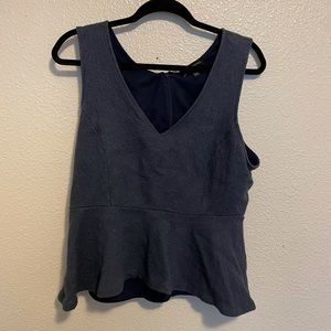 Navy Peplum Top